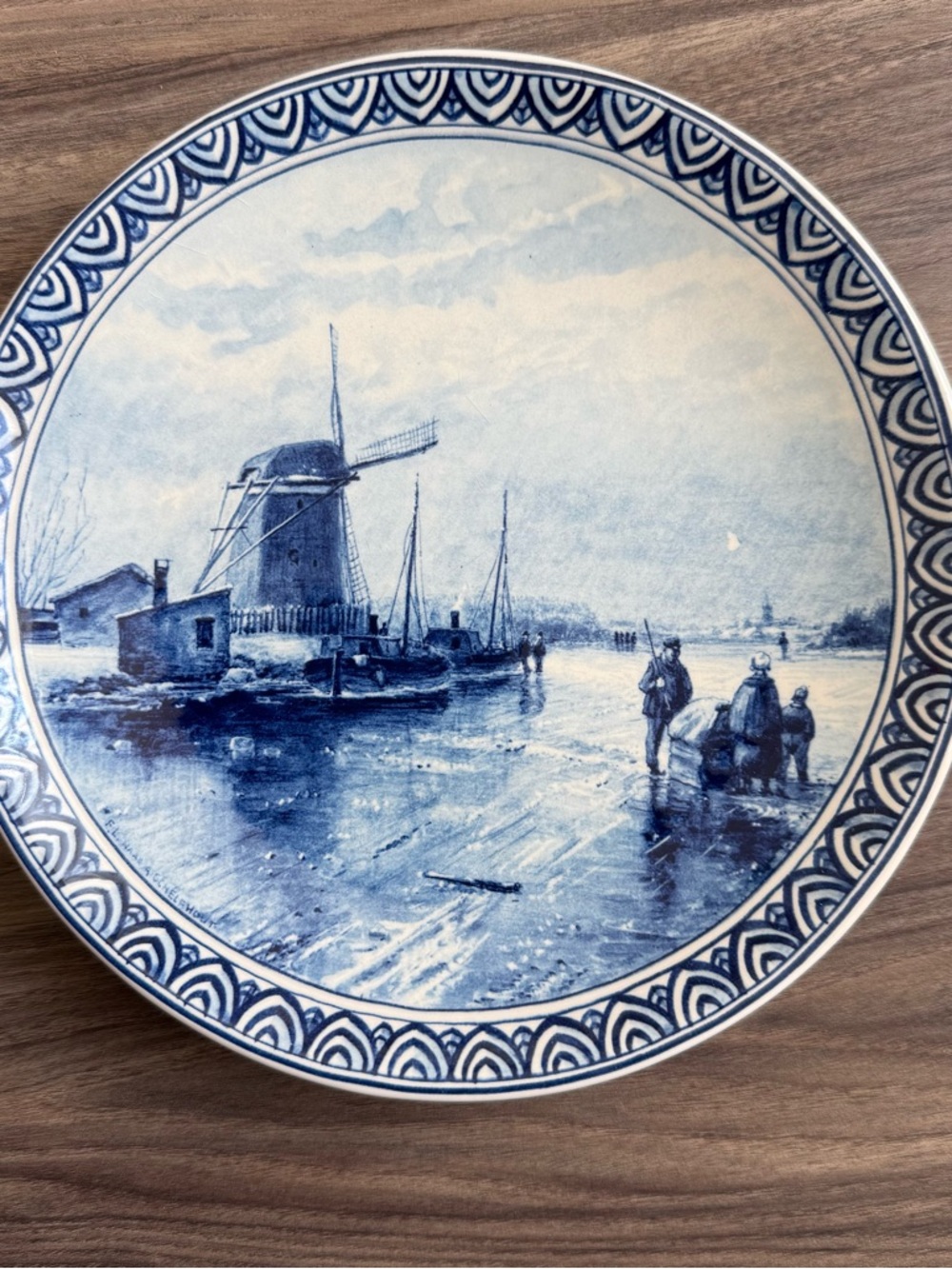 Vintage Westraven Delft Blue Limited Edition Wall Plate – A. Schelfhout Scene